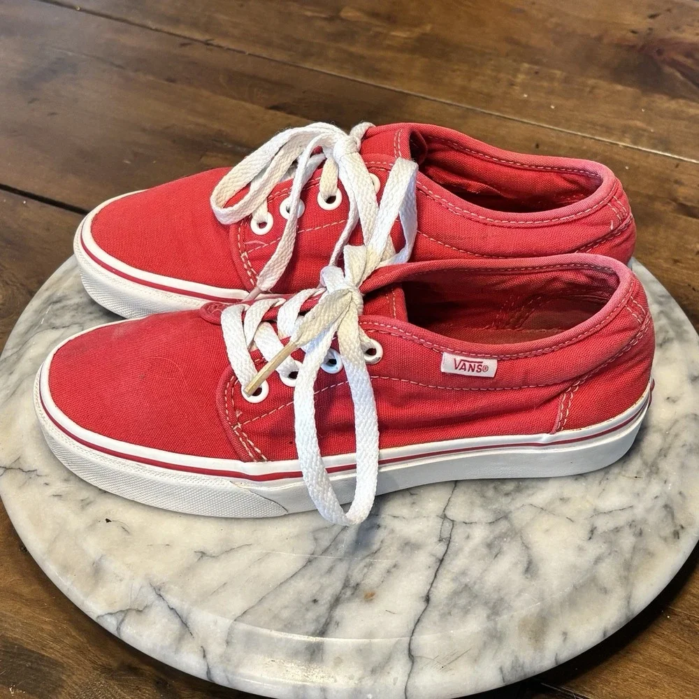 Vans Authentic Classic Red Skate Shoes Men Sz 4 Women Sz 5.5 Skater